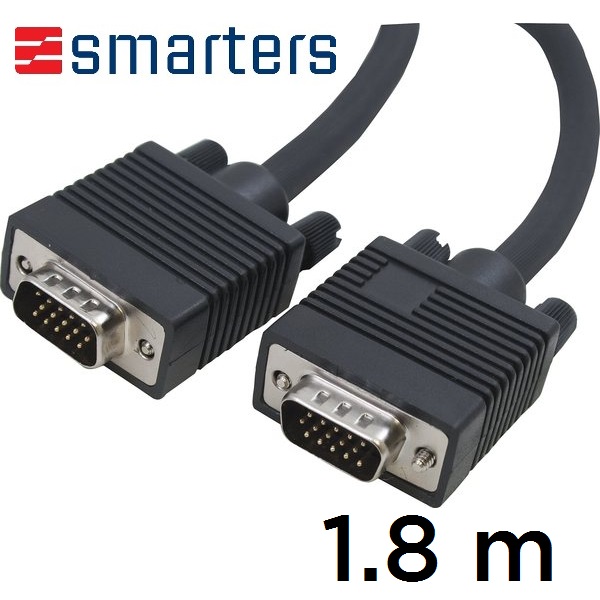 Cable VGA HD15 con ferrita M/M - 1.8m - Negro - Smarters